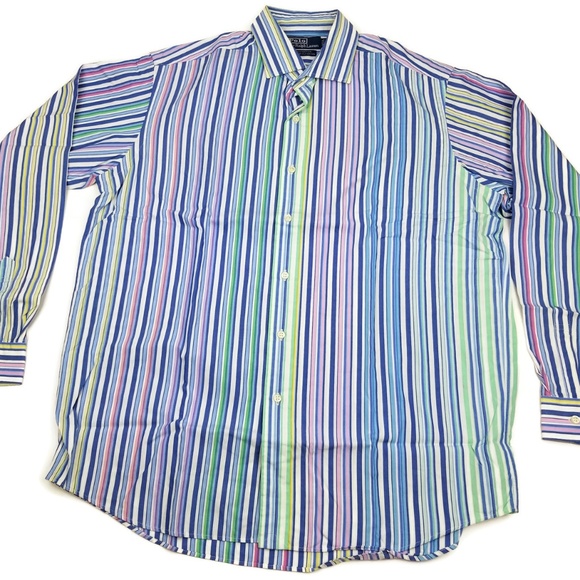 Ralph Lauren Westerton Shirt Pastel Striped Size L - Picture 4 of 8